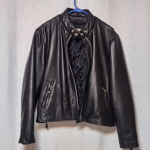 UNIK PREMIUM LEATHER  MOTORCYCLE JACKET BLACK ZIP OUT LINER MENS XXXL